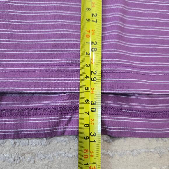 Masters Peter Millar Short Sleeve Polo Shirt Performance Cotton Purple Yellow L - Picture 7 of 7